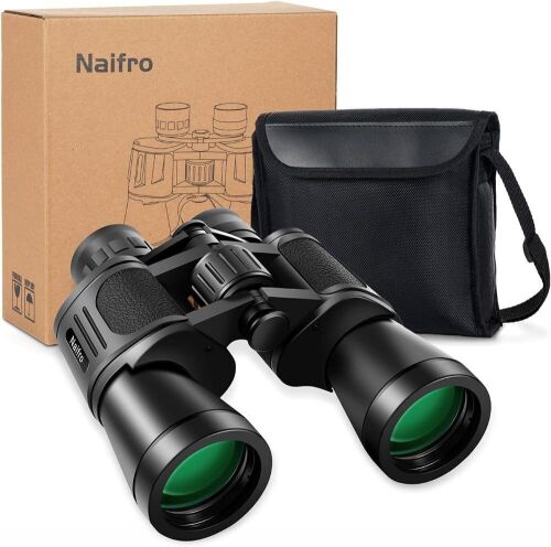 Naifro 10x50 Compact Waterproof Binoculars Large Eyepiece/FMC Lens/BAK4 Prism with Carrying Case and Strap  - Lot 172