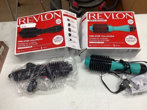 Lot of (2) Revlon Salon One-Step Hair Dryer and Volumizer Hot Air Brush - 1 New, 1 Used - Lot 295
