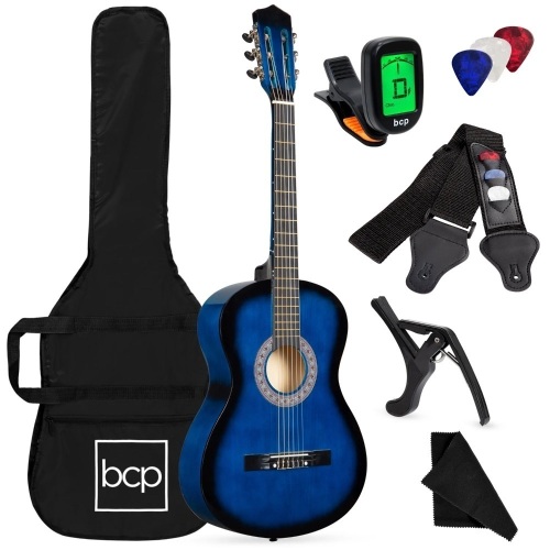 Beginner Acoustic Guitar Set w/ Case, Strap, Digital Tuner, Strings - Lot 7534