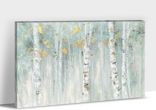 TIMUBA White Birch Tree Canvas Wall Art - Lot 7719