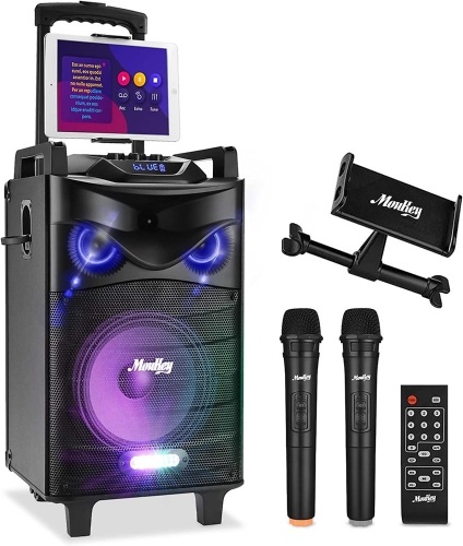Moukey Karaoke Machine, PA System Woofer, Portable Bluetooth Speaker - Lot 7820