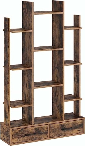 Rolanstar Bookcase 136X34.5X17CM (Rustic Brown) - Lot 31