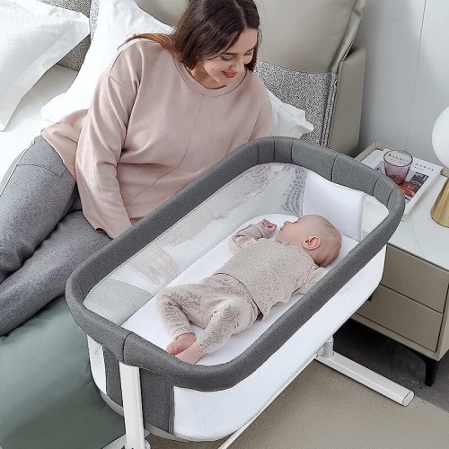 Baby Bedside Sleeper/Bassinet(Light Grey) - Lot 59