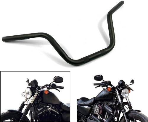 Motorcycle Hanger 1 inch 25mm Ace Cafe Racer Clubman Handlebar compatible with Harley Sportster XL883 XL1200(Black) - Lot 477