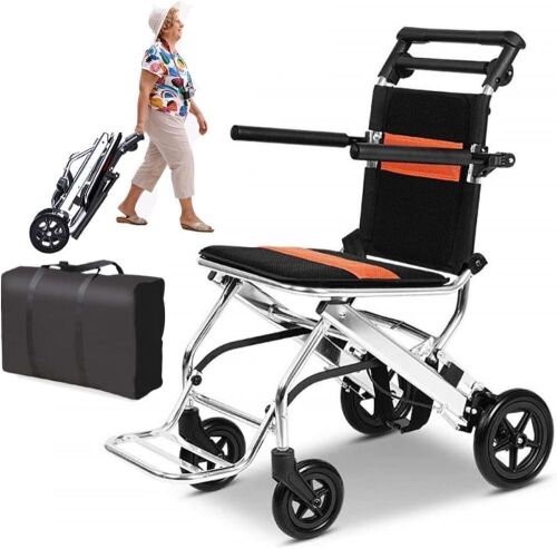 Portable Folding Wheelchair with Handbrake - Lot 453