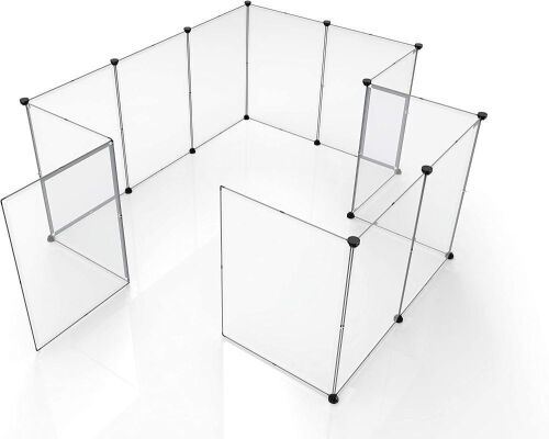 Tespo Portable Large Plastic Pet Fence, 28 x 20 Inch, White, 12 Panels  - Lot 175