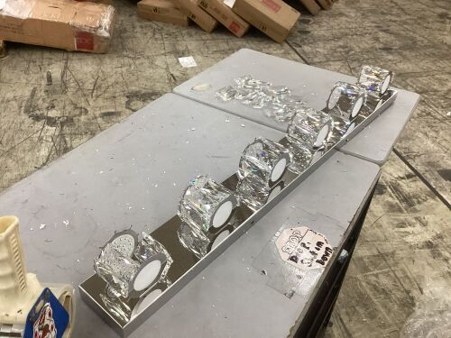Aipsun 6 Lights 41in Crystal LED Vanity Light Fixture - Some Crystals Loose - Lot 195