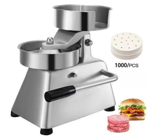 VEVOR Commercial 4 in. Stainless Steel Hamburger Patty Press with 1,000 Pcs Papers - Lot 315