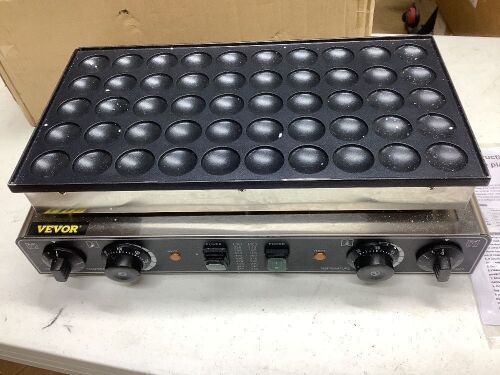 VEVOR Mini Dutch Pancake Baker 1700W - Left Side Works, Right Side Untested d/t Broken Power Switch, Missing 1 Foot  - Lot 325