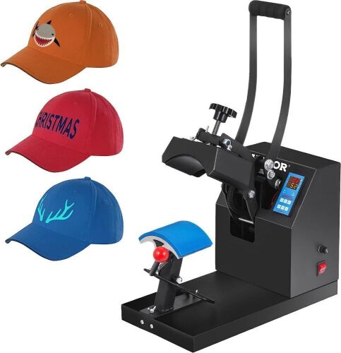 VEVOR Heat Press 6x3.75Inch Curved Element Hat Press Clamshell Design Heat Press  - Lot 678