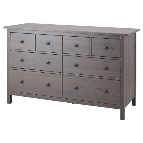 Hemnes 8-Drawer Dresser, Dark Gray Stained  - Lot 36