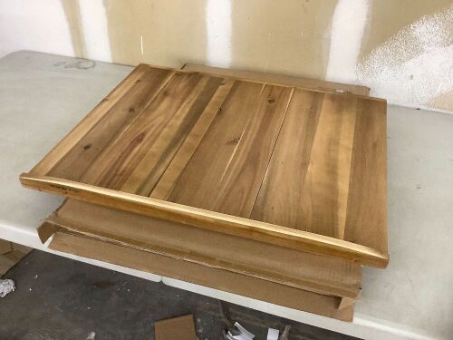 Villa Acacia Reversible Wood Pastry Board and Cutting Board with Lipped Edge, 28 x 22 x 1.5 Inches  - Lot 258
