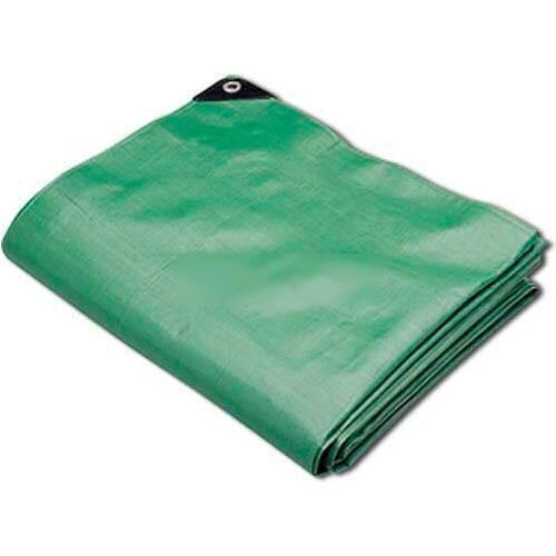 Heavy Duty Super Cover Poly Tarp 10 Mil, Green/Black, 20'L X 25'W  - Lot 775