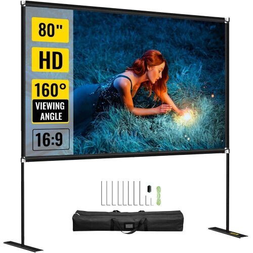 VEVOR Outdoor Projector Screen w/ Stand 80"  - Lot 796