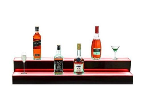 VEVOR 14-Bottle LED Lighted Liquor Bottle Display Shelf 40" - Lot 662