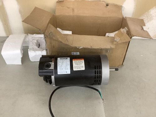 VEVOR Pool Motor,1.5 HP, 3463 RPM, 1 Speed, 230/115 Volts, 7.5/14.7 Amps, 1 Service Factor, 56J Frame - Lot 597