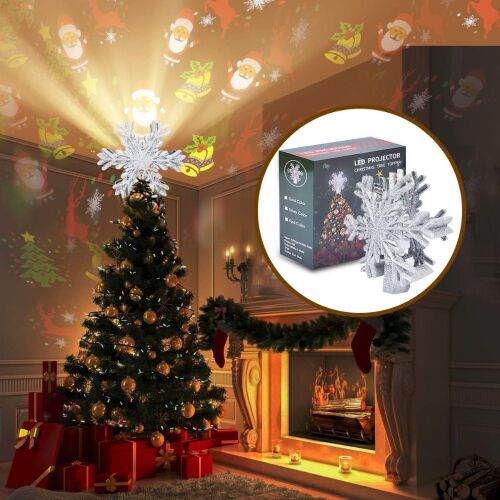 LED Projector Christmas Tree Topper Snowflake - Lot 642