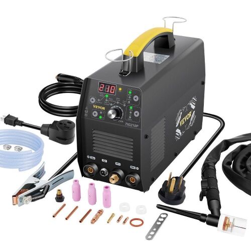 VEVOR 210Amp TIG Welder 110/220V Dual Voltage HF TIG/Stick/Clean 3 in 1 Welder w/ USB,Torch & IGBT Inverter  - Lot 740
