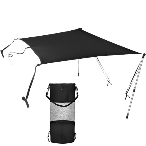 VEVOR T-Top Sun Shade Kit 6' x 7', UV-Proof 600D Polyester T-top Extension Kit with Rustproof Steel Telescopic Poles - Lot 540
