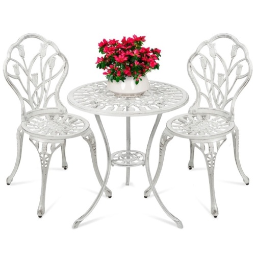3-Piece Cast Aluminum Patio Bistro Furniture Set  - Lot 318