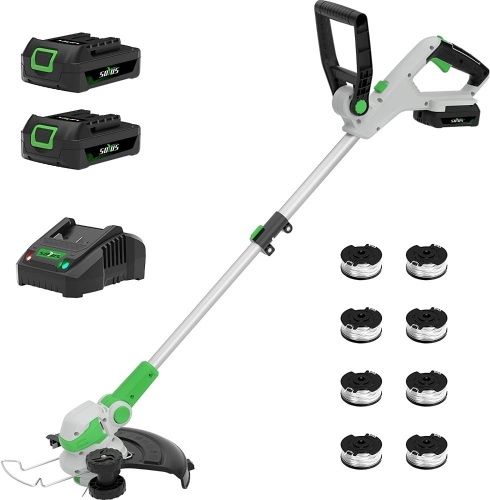 SOYUS Cordless 20v Electric Weed Wacker, 2 Pcs 2.0Ah Battery with Replacement Line Spools  - Lot 700