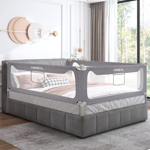 HOMEAL Bed Rail for Toddlers, Grey, 74.8", 1 Piece - Lot 525