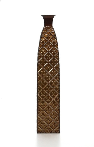 Hosley's Metal Embossed Floor Vase - 24.5"  - Lot 758