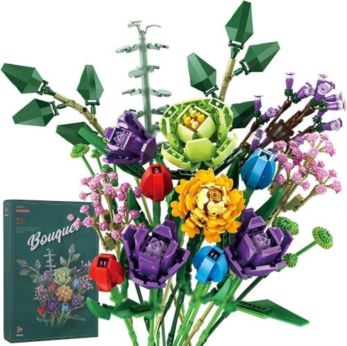 Lot of (3) Flower Bouquet Building Bricks Kit - Lot 576