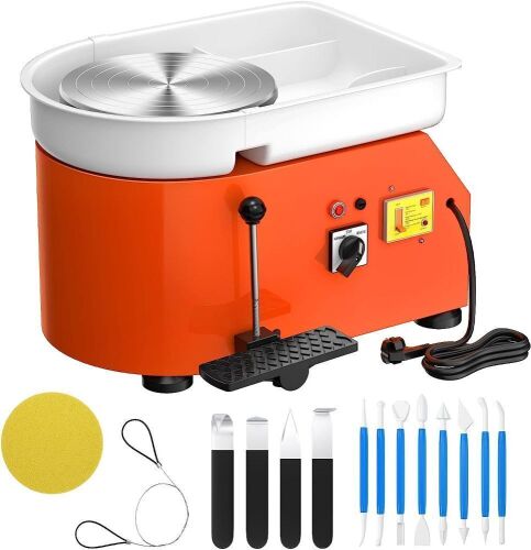 Electric Pottery Wheel Pottery Forming Machine 350W Detachable Basin with Foot Pedal - Lot 91