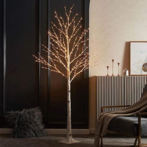 LITBLOOM Lighted Twig Birch Tree with Fairy Lights 6FT 330 LED - Lot 728
