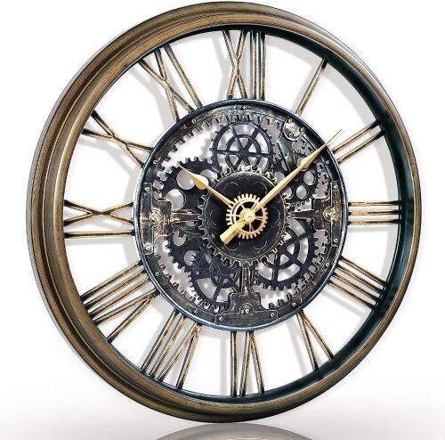 AYRELY 24" Oversized 3D Steampunk Roman Numeral Wall Clock - Lot 748