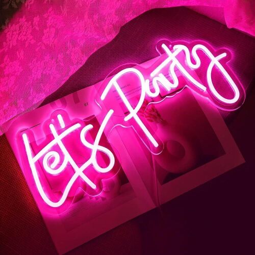 Let's Party Acryclic Neon Sign - No Hanging Hardware  - Lot 114
