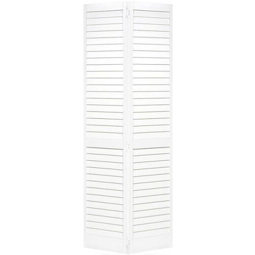 Kimberly Bay Plantation 32-in x 80-in White Louver Solid Core Primed Pine Wood Bifold Door Hardware Included - Lot 118