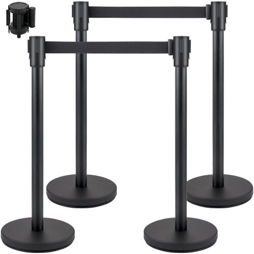 VEVOR Set of 4 Black Plastic Stanchion Set - Lot 689