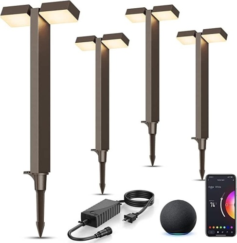 XMCOSY+ 4PK Smart Path Lights Double-Head Lighting - Lot 13