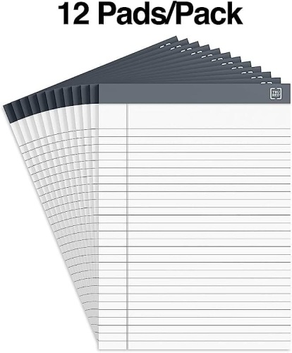Pack(4)12 Pads of 50 Sheets Medium Weight Writing Pads - Lot 105