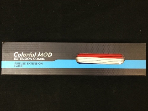 Colorful MOD Extension Combo Sleeved Extension Cable (Red, White, & Blue) - Lot 132
