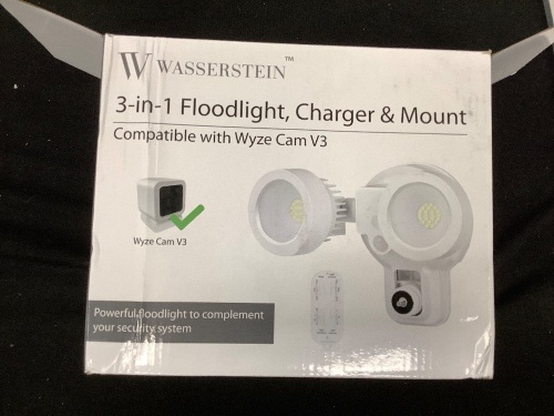 3-in-1 FloodLight,Charger,&Mount Compatible with Wyze Cam V3 - Lot 198