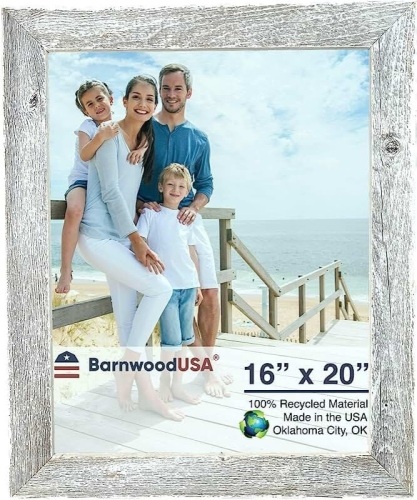 Wall Frame Rustic White Wood Frame (20 X16") - Lot 227