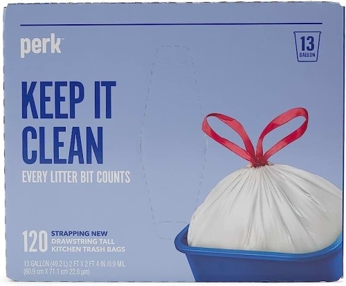 Perk 13 Gallon 120 Litter Bin Kitchen Bags - Lot 290