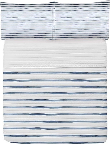 Harbour Stripe Microfiber Blanket (Queen) - Lot 398