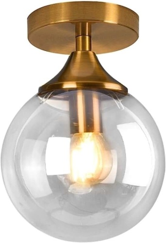 Industrial Ceiling Light With Glass Shade - Lot 405