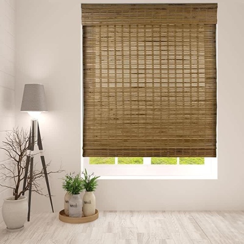 No Tools-No Drill Cordless Bamboo Roman Shades - Lot 431