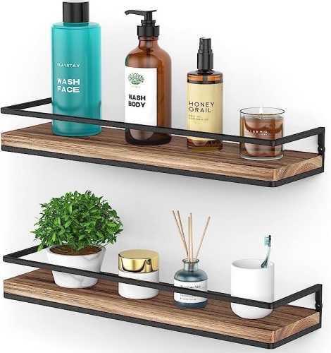 Mkono Rustix Wood Floating Shelves(23.6in) - Lot 434