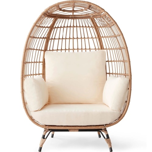 Wicker Egg Chair Oversized Indoor Outdoor Patio Lounger - Lot 7923