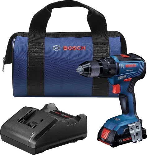BOSCH GSB18V-490B12 18V EC Brushless 1/2 In. Hammer Drill/Driver Kit with (1) 2.0 Ah SlimPack Battery - Lot 8223