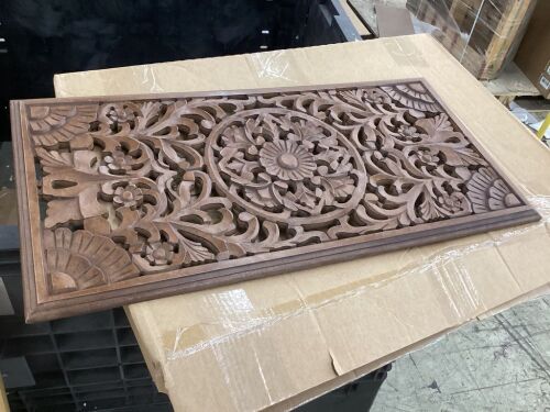 Rustic Farmhouse Carved Wood Wall Art, 36" x 13"  - Lot 185