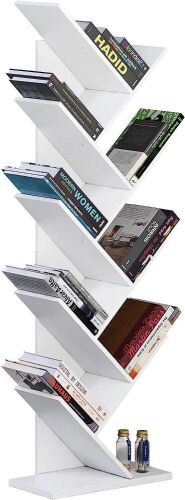 White 9-Shelf Geometric Tree Bookcase - Lot 193
