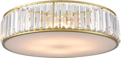 TEENYO Modern 20 Inch 5-Light Crystal Flush Mount Light Fixture - Lot 204