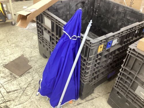 Blue Beach Umbrella - Missing Top Piece  - Lot 451